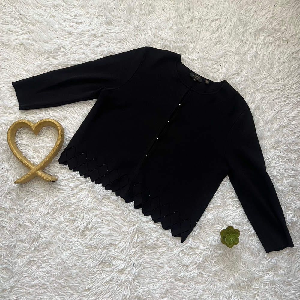 Ted Baker Black Kyylie Stitch Hem Cardigan